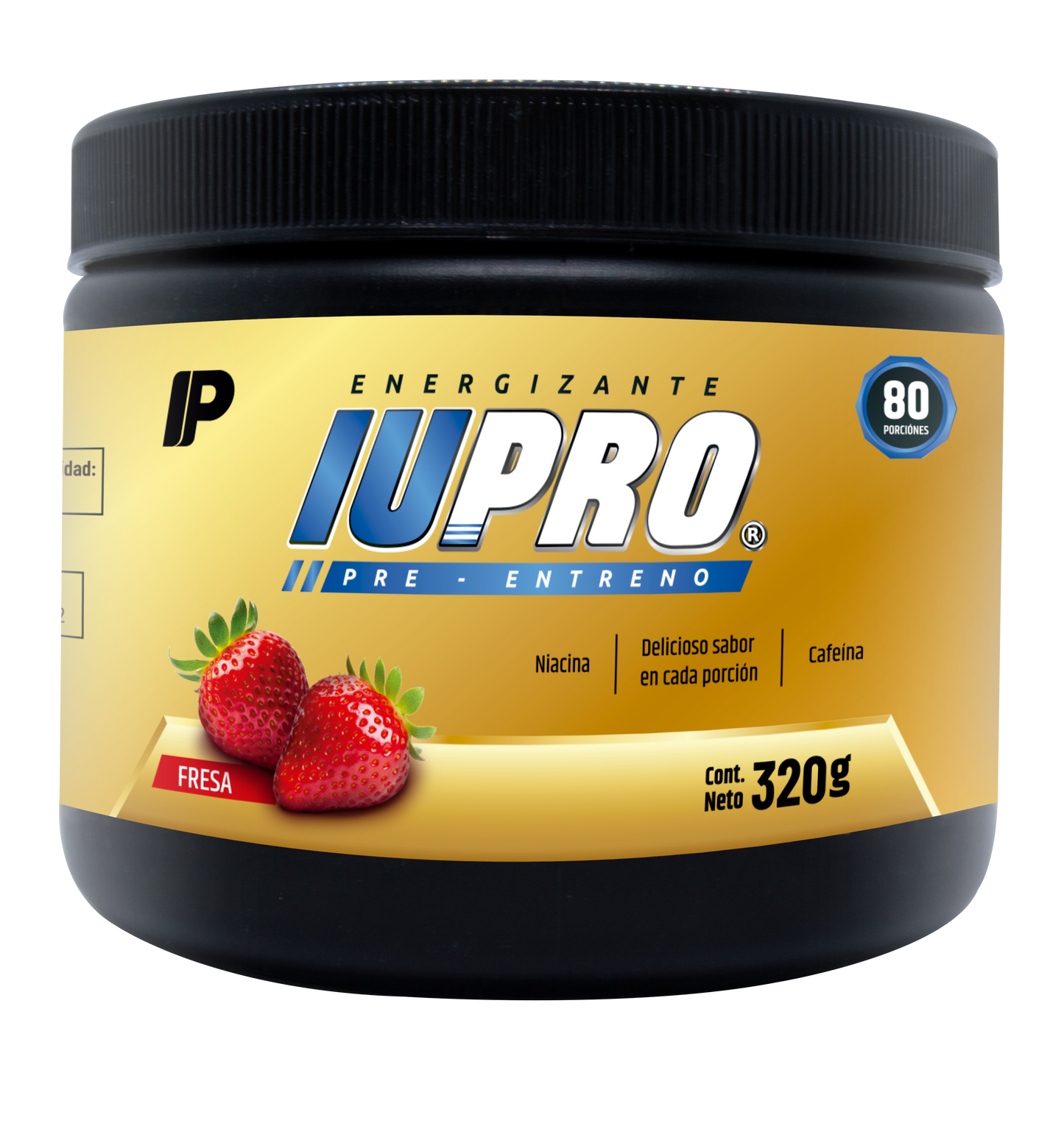 Pre entreno 80 porciones IUPRO | Energizante | 150 mg de cafeína | 50 mg de niacina